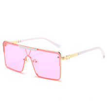 Flat Top Oversized rectangle one piece rimless sun glasses women 2020 new arrivals fashion shades designer metal sunglasses men